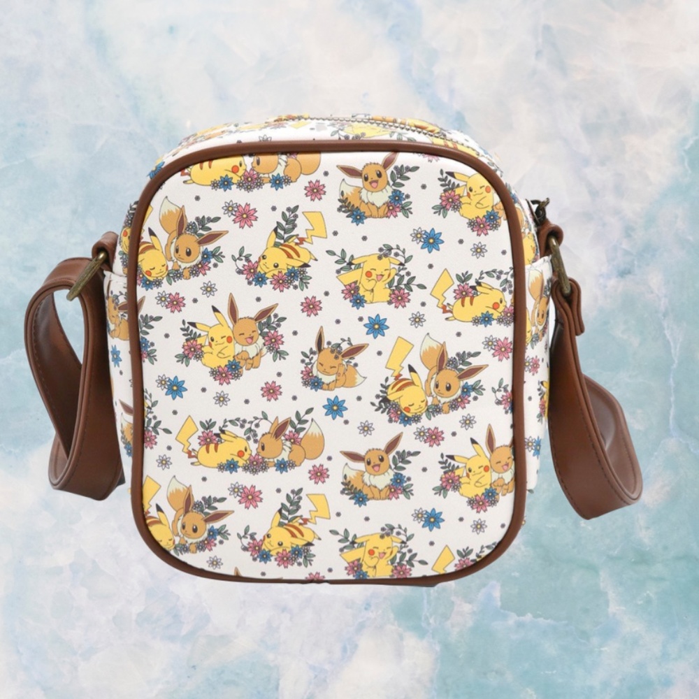 Loungefly Pokemon Pikachu & Eevee Floral Crossboby Bag - Picture 2 of 4